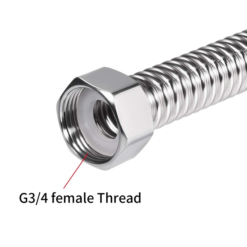 sourcing map Corrugated Pipe Stainless Steel Water Pipe G3/4 Internal