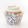 Cupcake Wrappers Swirls Adjustable - Set of 12 (Black)