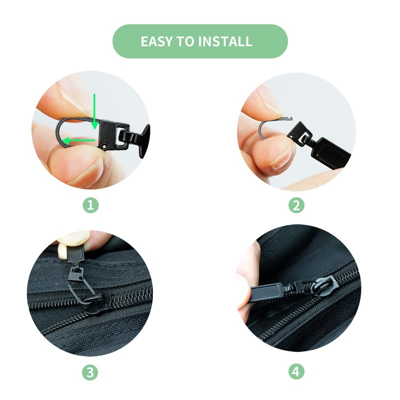 TOPASION Metal Zipper Pull Replacement for Small Holes, Detachable, Repair