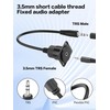 YACSEJAO D-Type 3.5mm TRS Panel Mount Cable, 18CM (M-F)