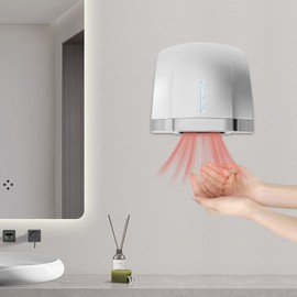 SNKOURIN Commercial Hand Dryer, 1800W Automatic Electric Hand Dryer, High Speed Hand Air Dryer for Bathrooms, Stores (Silver)