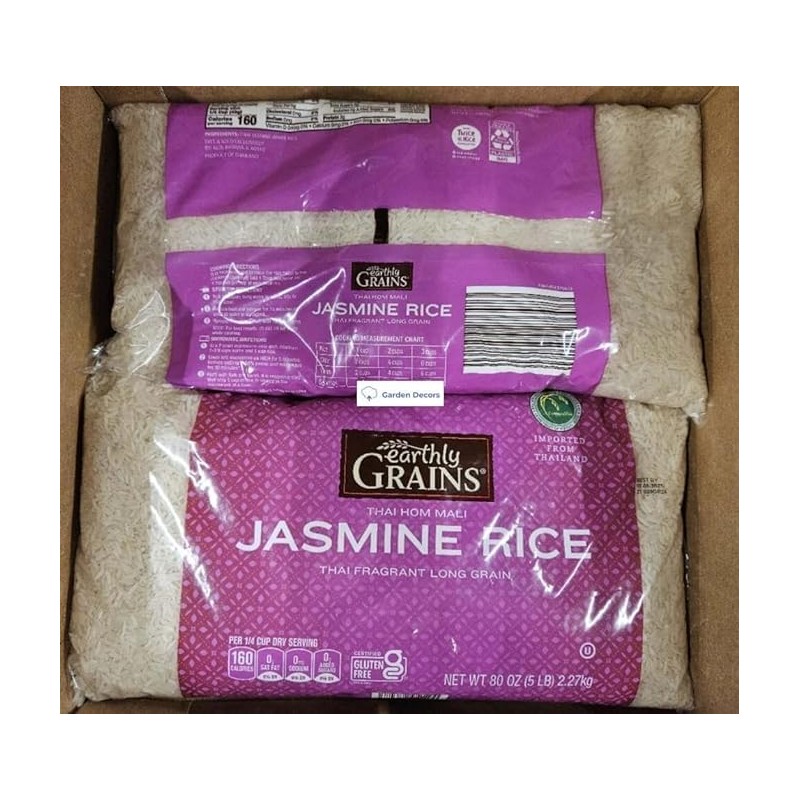 Earthly THAI HOM MALI Jasmine Rice Thai Fragrant Long Grain,