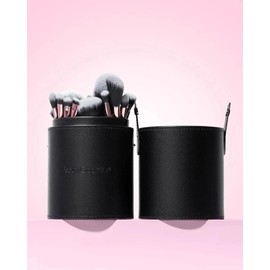 Beauty Creations - Unbothered Set de Brochas de Maquillaje 24 Piezas con Estuche - Brochas para Rostro y Ojos, Pelo Sintético - Color Negro
