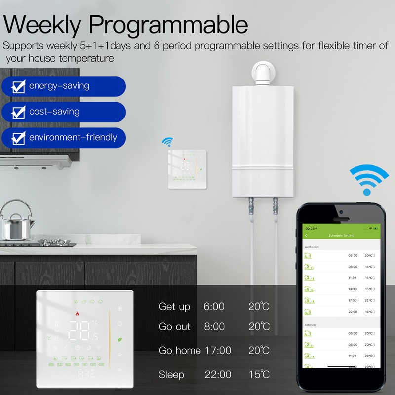 Smart Thermostat App Control Programmable WIFI Home Thermostat for Electric