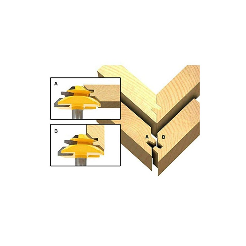 Vogueing Woodworking Tenon Milling Tool 45 Degree Yellow