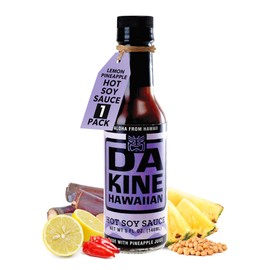 Da Kine Hawaiian Hot Soy Sauce, Premium Gourmet Hot Sauce Made in Small Batches, Vegan & Vegetarian Hot Sauce, Pineapple, Adds Gourmet Flair to Dishes - 5 fl. oz. (Hot Soy 1-Pack)
