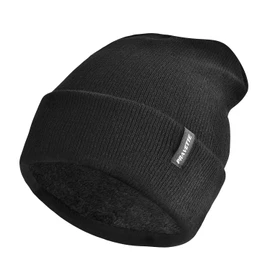 PRAVETTE Winter Beanie Hat with Warm Lining - Unisex Knit Hats Skull Cap for Men and Women-Black,Grey (Black)