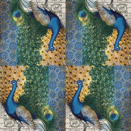 Colored Paper Cocktail Napkins, 20 Count Shabby Chic Napkins for Wedding, Dinner Tea Party Shower, Peacock