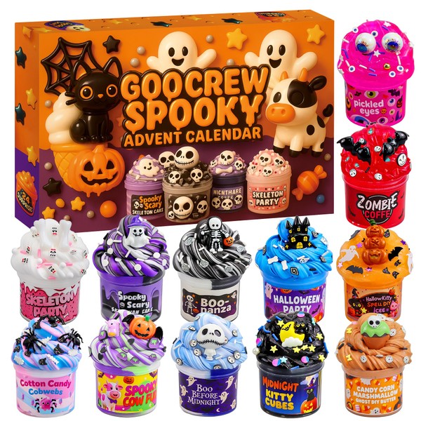 Slime Advent Calendar 2025, 24 Days of Spooky Countdown Calendar,