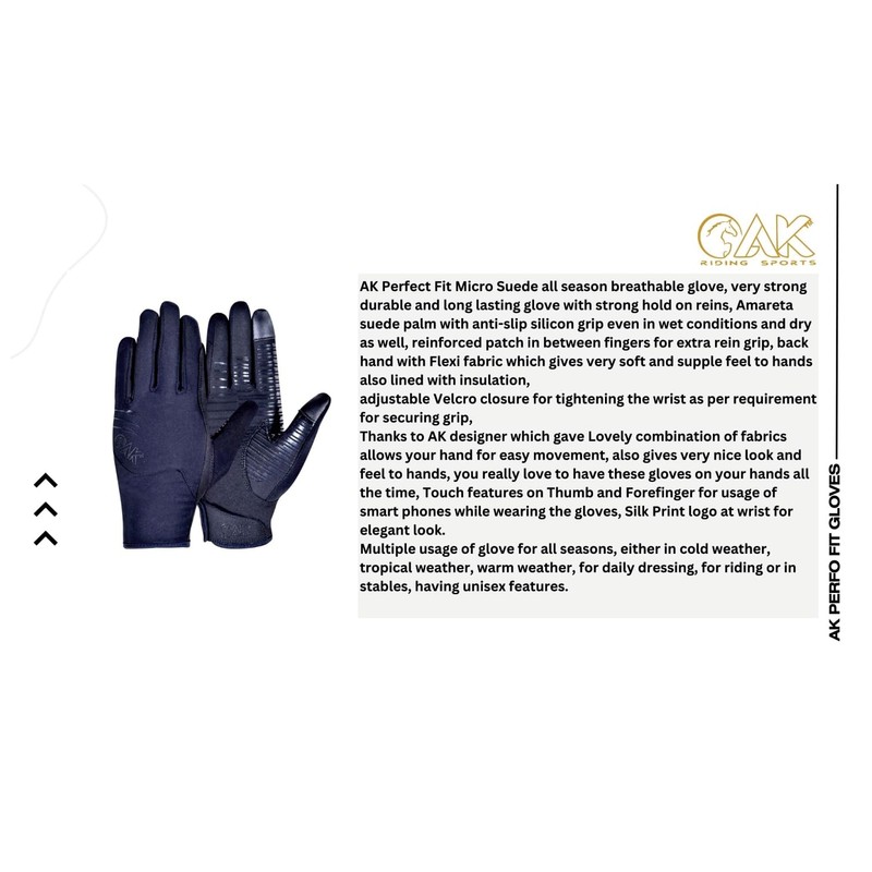 AK Equestrian Perfo Fit Amareta Suede Horse Riding All Season