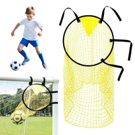 Football Goal Target Net 45 x 60 cm, ESYFOR Football Target with Frame, Easy Assembly, Football Net, Football Training Accessories for Children and Adults, Shooting Accuracy Improvement, Yellow