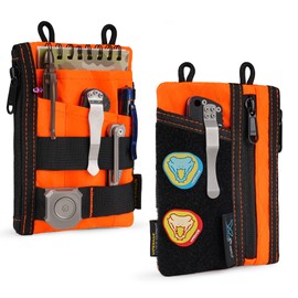 VIPERADE VE16 X-Pac Small EDC Pouch Tool Organizer,Multifunction Small Tools Pouch with 7 Pockets,EDC Organizer Pouch for Men,Mini Pocket Pouch with Velcro Area,Small Multitools Organiser bag(Orange)