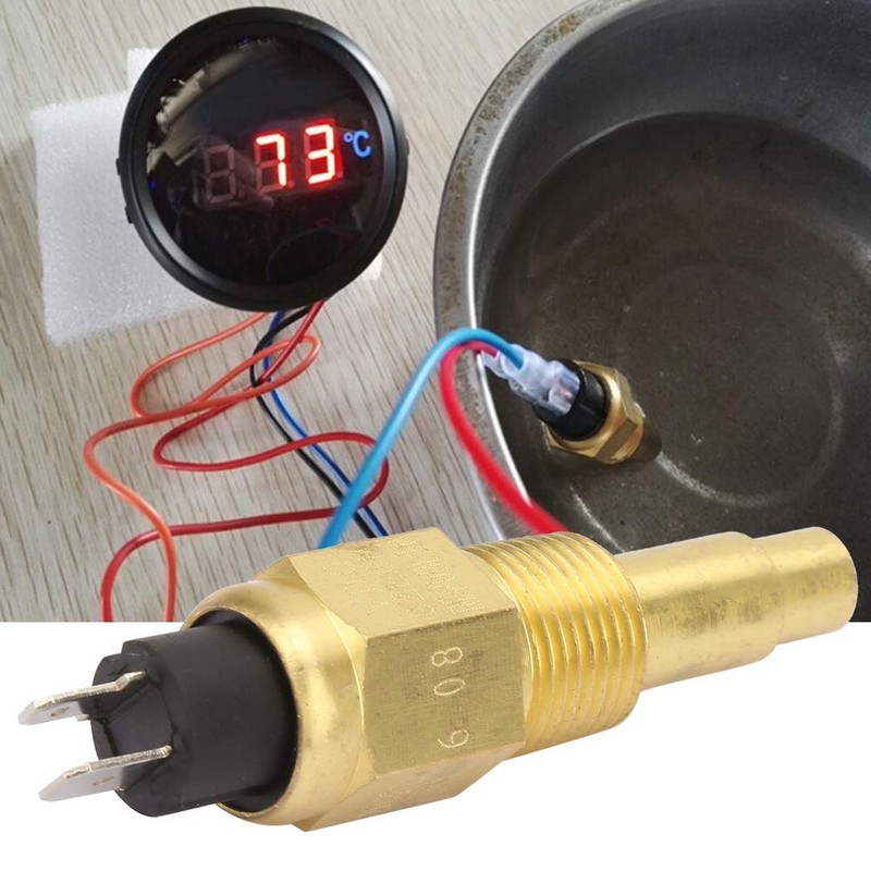 Tgoon Engine Water Temp Sensor, Brass Engine Water Temperature Sensor