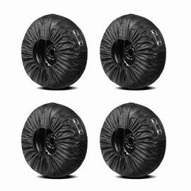 4PCS Tire Covers, Waterproof Spare Tire Covers Tough Tire Wheel Protector for SUVs RVs Trailers Trucks, Fits Tires 19'' to 23''