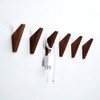 Pack 6 Black Walnut Wooden Hooks Wall Hooks, Coat Hooks,