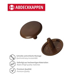 Gedotec Furniture Cover Caps Round | Pack of 50 - Screw Caps for Headhole Hole PZ2 | H1115 | Covers Diameter 12 x 2.5 mm | Closure Plugs Plastic Fawn Brown | End Caps for Drill Holes