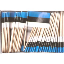 One Box of 100 Country Toothpick Flags, 100 Small Mini International Flag Cupcake Toothpicks or Cocktail Picks (Estonia)