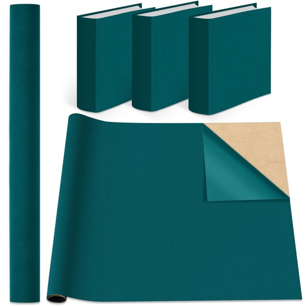 Geyoga Book Cloth for Book Binding 40 x 16 Inch Self Adhesive Book Cover Fabric Book Binding Cloth Archival Bookbinding Supplies for Books Album Scrapbooking Documents (Dark Green)
