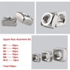 Ymaiss 240pcs Metric 304 Stainless Steel Square Nuts Assortment Kit,