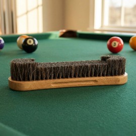 12 Inch Standard Pool Table Brush- Soft Horsehair Bristles Gently Clean Pool Table Felt. Reaches Tight Corners & Pockets. Essential Billiard Maintenance Tool.