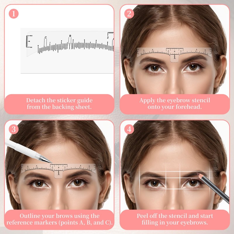 56 PCS Eyebrow Microblading Marker Pen & Disposable Brow Ruler