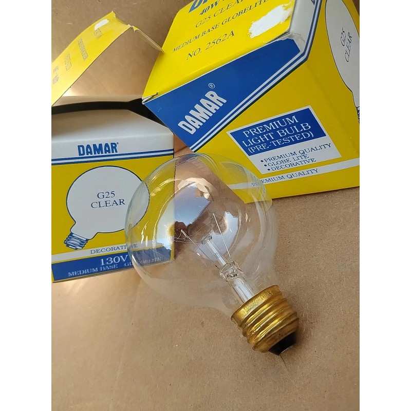 Damar (2) DAMAR - 3" 40W G25 CLEAR 130V PREMIUM