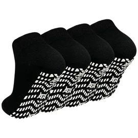 ZAKASA Non Slip Grip Socks for Men Non Skid Grippy Socks Anti Slip Gripper Socks for Elderly Hospital Yoga, Black-4 Pack, 13-15