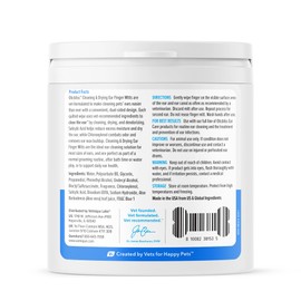 Vetnique Oticbliss Ear Finger Wipes for Dogs & Cats Dual-Sided Cleaning Dog Ear Wipes for Odor Control, Dirt & Wax Removal with Soothing Aloe, Salicylic Acid & Aloe Vera, 50ct