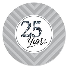 Big Dot of Happiness We Still Do - 25th Wedding Anniversary - Party Circle Sticker Labels - 24 Count