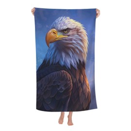 XLinTech Eagle Beach Towel Microfiber Soft Absorbent Quick Dry Large Beach Towel for Travel Pool Yoga Gym Sports Camping and Gifts Men Women Beach Accessories 31x51 Inch