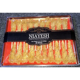 Sticks Saffron Rock Candy 20 Sticks (Nabat) Niayesh Brand 350 Grams Net Weight For Tea
