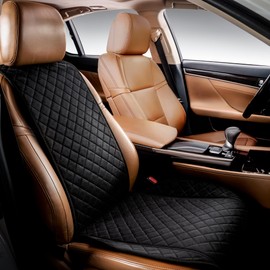 IVICY Faux Suede Car Seat Cover for Cars - Soft & Non-Slip - Front Car Seat Protector Covers for Most Automotive, Vans, SUVs, Trucks - 1 Unit - Black