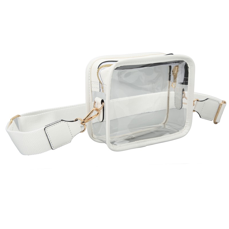 Clear Shoulder Bag PVC Zippered Waterproof Stadium Approved Purse for