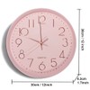 Maxspace Pink Wall Clock Silent Non-Ticking, 12in Analog Wall Clock