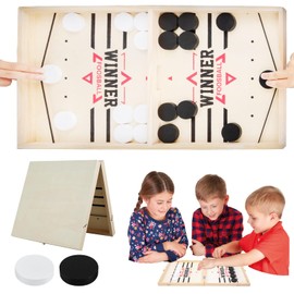 Catapult Board Game, Foldable Hockey Board Game, Table Hockey Toy, Wooden Hockey Board Game, Parent-Child Interaction Toy for Children & Family