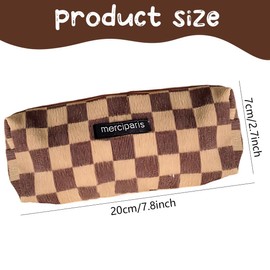 QOWUXHZ Pencil Case, Pencil Case, Cartoon Bag, Small and Cute and Can Be Used as a Cosmetic Bag, Money Bag, Key Bag, Brown