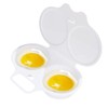 1Pc White Egg Poacher, Microwave Egg Boiler Poacher, 2 Cavity