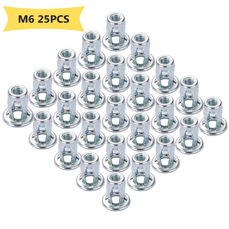 25Pcs M6 Jack Nut Threaded Insert Petal Nuts Nutserts Jacknut