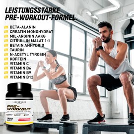 Healthy Fusion Pre-Workout | Maximale Energie, Kraft & Muskeln | Mit Beta-Alanin, Kreatin, Citrullin, Arginin | Steigert Leistung & Ausdauer | 300g Wassermelone