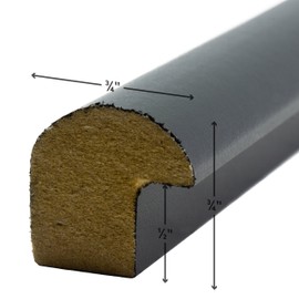 Craig Frames Bullnose, 12x12 Picture Frame, Gallery Black, Set of 4