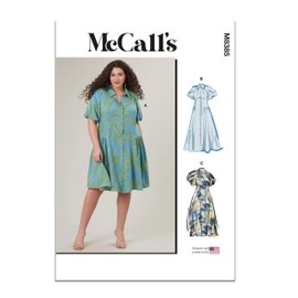 McCall's Women's Shirtdress Sewing Pattern Packet, Design Code M8385, Sizes 20W-22W-24W-26W-28W