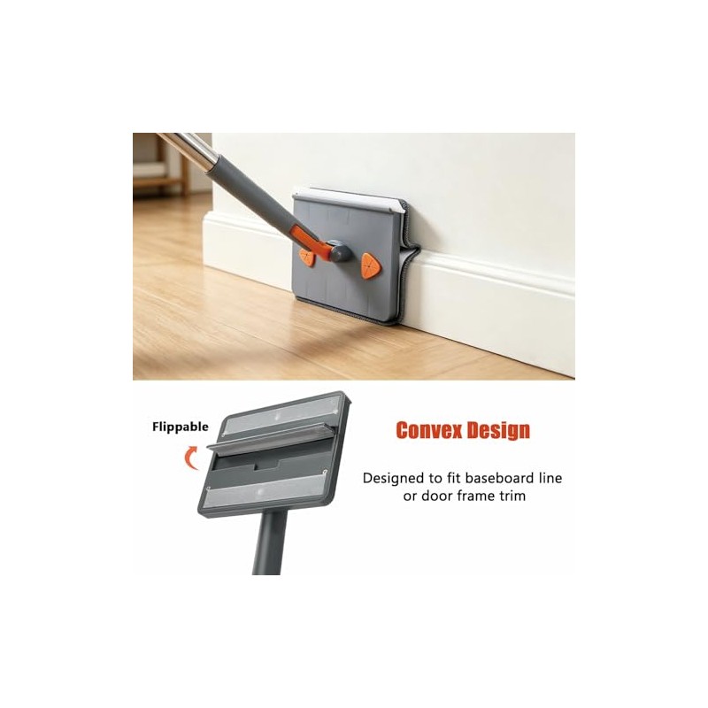 ShinyDew Wall Cleaner Mop with 98" Long Handle & Washable