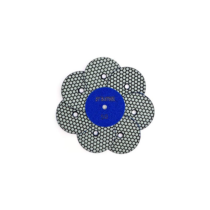 DT-DIATOOL Dry Diamond Polishing Pads 4 Inch/100mm 8PC #50 for