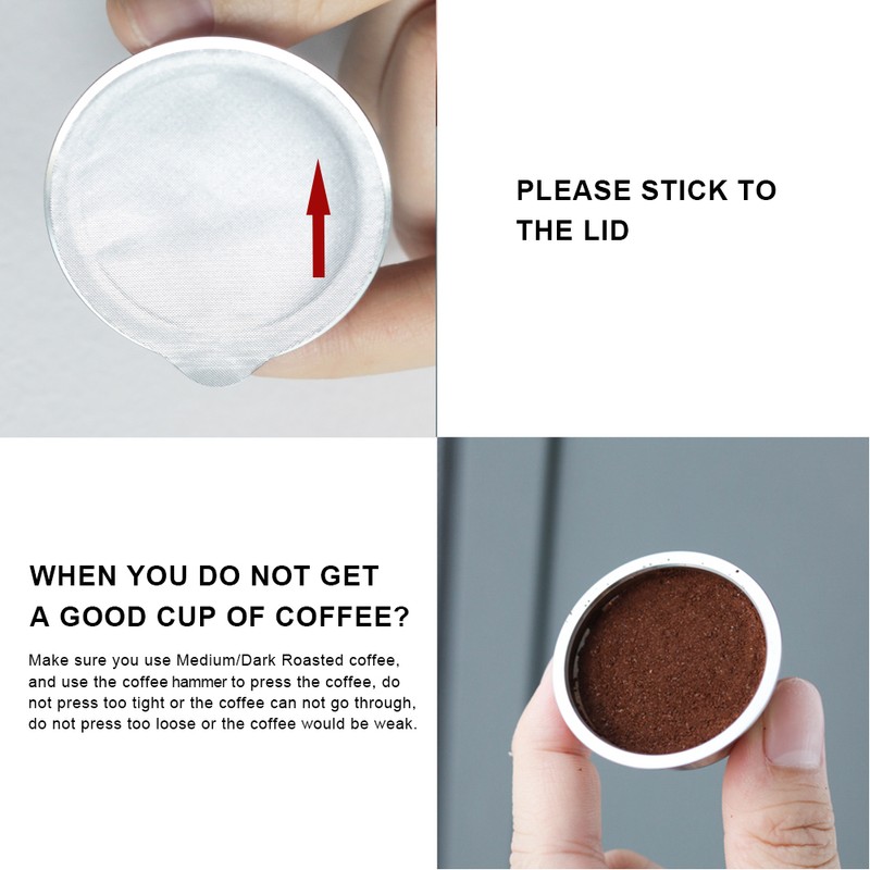 benfuchen Stainless Steel Reusable Refillable Coffee Capsules Compatible with A