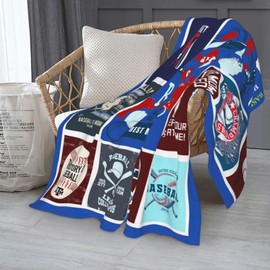 Baseball Blanket Quilt Home Fuzzy Lightweight Blanket Baseball Gifts for Couch Bed Soft Microfiber Flannel Blanket Merchandise for Holiday