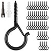 40 Pack Black Q Hooks for Hanging With Install Tool