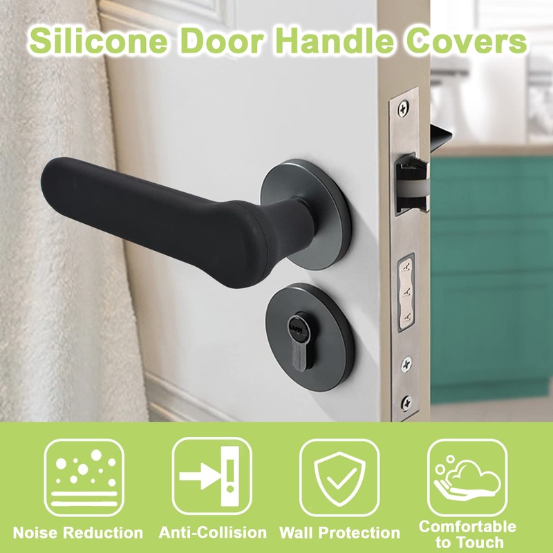 UFURMATE Door Handle Covers, 2Pcs Silicone Door Knob Covers Anti-Static