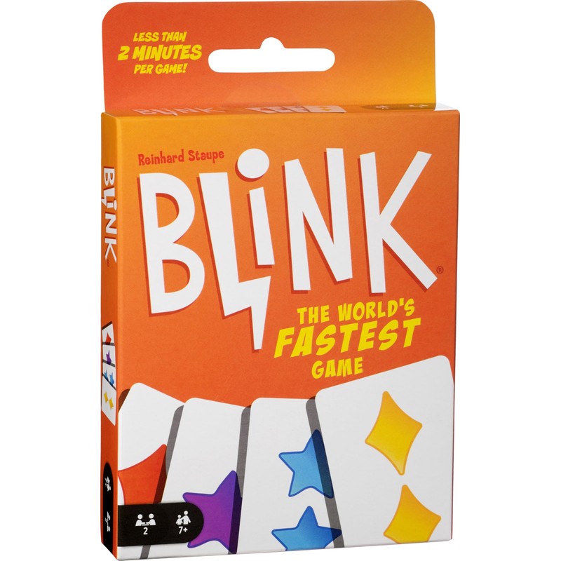Mattel Games Reinhard Staupe's Blink Family Card Game, Travel-Friendly, with