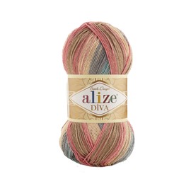 100% Microfiber Yarn Alize Diva Batik Silk Effect Crochet Hand Knitting Turkish Yarn Art 400g 1532m Gradient (7399)