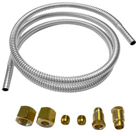 MCAMPAS Pilot Tube Assembly Kit .Flex Tube 1/4"x 36"Stainless Steel Pilot Tube With Compression Fittings M10x1 Male Female Nut For Natural Gas.Propane Appliances